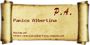 Panics Albertina névjegykártya
